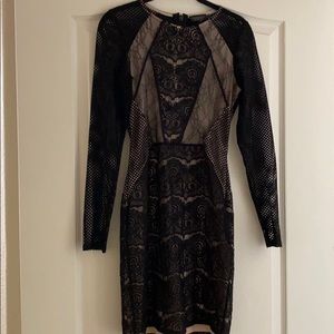 Black and Nude Lace Dress
